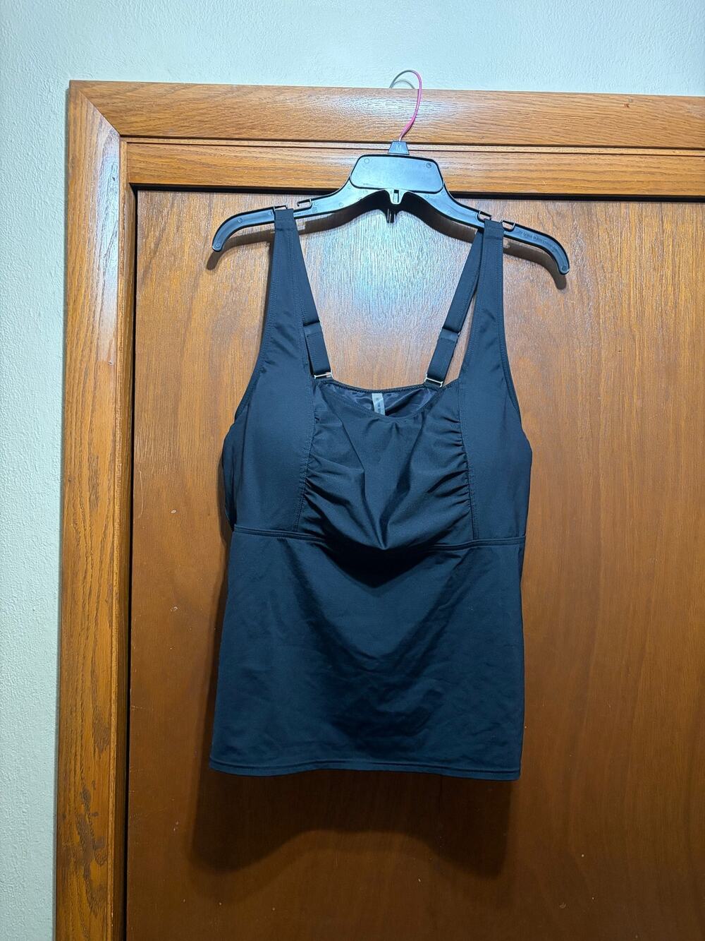 Lands' End Black Underwire Swim Tankini Top Women's Plus 18W Padded